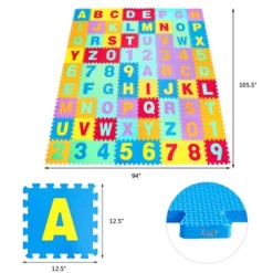 Babyjoy Kids Foam Interlocking Puzzle Play Mat W/Alphabet & Numbers 72-Piece Set -Home Furnishing Store GUEST a715052b 4149 4088 947d 63620137d02d