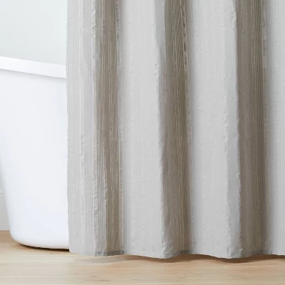 Crinkle Stripe Woven Shower Curtain - Hearth & Hand™ With Magnolia 1 Crinkle Stripe Woven Shower Curtain - Hearth & Hand™ With Magnolia
