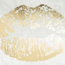 12"x18" Luminescence Metallic Lips Lumbar Throw Pillow Gold - Mina Victory -Home Furnishing Store GUEST a8af049d e731 4809 bf5f 6aa3ffdf6364