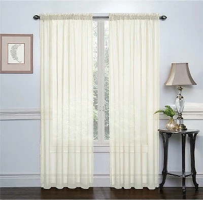 GoodGram 2 Piece Rod Pocket Elegant Sheer Voile Curtain Panels 5 GoodGram 2 Piece Rod Pocket Elegant Sheer Voile Curtain Panels - Image 5