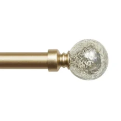Exclusive Home Silver Aged Sphere 1" Curtain Rod And Coordinating Finial Set