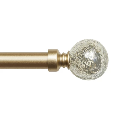 Exclusive Home Silver Aged Sphere 1" Curtain Rod And Coordinating Finial Set 1 Exclusive Home Silver Aged Sphere 1" Curtain Rod And Coordinating Finial Set