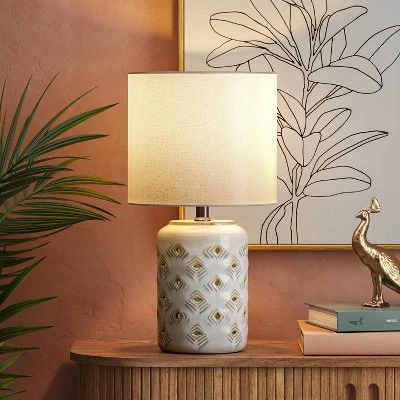 Diamond Cutout Table Lamp With Lit Base - Opalhouse™ 2 Diamond Cutout Table Lamp With Lit Base - Opalhouse™ - Image 2
