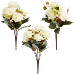 Farmlyn Creek 4 Piece Artificial White Roses, Fake Faux Flowers Plants With Ceramic Vase For Indoor Spring Home Decor -Home Furnishing Store GUEST b2e5f219 02a8 43ad a7b1 18e9c25cd669