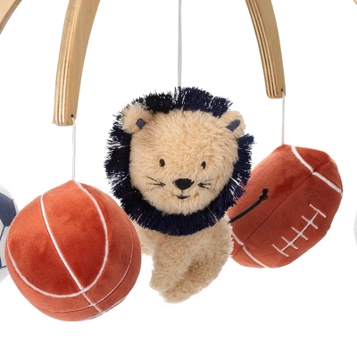 Lambs & Ivy Hall Of Fame Lion/Sports Balls Musical Baby Crib Mobile Soother Toy 2 Lambs & Ivy Hall Of Fame Lion/Sports Balls Musical Baby Crib Mobile Soother Toy - Image 2