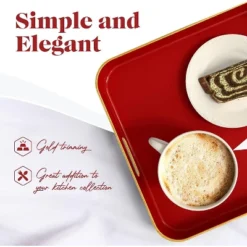 American Atelier Square Tray With Gold Trimming & Handles -Home Furnishing Store GUEST b4ffbdd1 09a7 47f6 94f2 ae652615b2cd