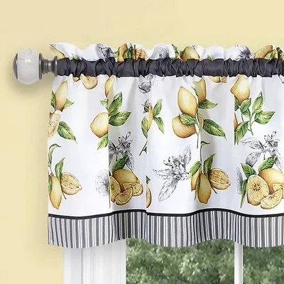Kate Aurora Country Lemons Complete Cafe Style Kitchen Curtain Tier & Valance Set 2 Kate Aurora Country Lemons Complete Cafe Style Kitchen Curtain Tier & Valance Set - Image 2