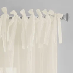 Jolie Semi-Sheer Tie Top Single Window Curtain Panel - Elrene Home Fashions