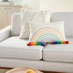 12"x20" Oversize Rainbow With Tassels Lumbar Throw Pillow - Mina Victory -Home Furnishing Store GUEST b787a8f1 2817 4214 9bb1 a28ab68ccfc2