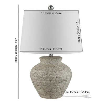 Ledger Ceramic Table Lamp - Light Grey - Safavieh 2 Ledger Ceramic Table Lamp - Light Grey - Safavieh - Image 2