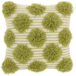 18"x18" Life Styles Tufted Pom Poms Square Throw Pillow - Mina Victory 16 18"x18" Life Styles Tufted Pom Poms Square Throw Pillow - Mina Victory -Home Furnishing Store GUEST ba17fce4 0c13 4ec1 80b7 cb46fcb682ae