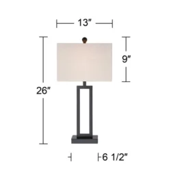 360 Lighting Aston 26" High Open Rectangle Modern Table Lamp Black Finish Metal Single Off-White Shade Living Room Bedroom Bedside Nightstand House 11 360 Lighting Aston 26" High Open Rectangle Modern Table Lamp Black Finish Metal Single Off-White Shade Living Room Bedroom Bedside Nightstand House -Home Furnishing Store GUEST ba82a53f bbfe 4055 bc0e ae810958cc78