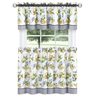 Kate Aurora Country Lemons Complete Cafe Style Kitchen Curtain Tier & Valance Set 1 Kate Aurora Country Lemons Complete Cafe Style Kitchen Curtain Tier & Valance Set