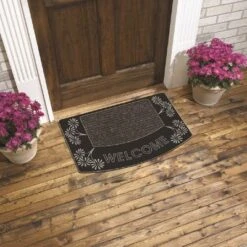 J&V TEXTILES Original Durable Rubber Door Mat, 18x28, Heavy Duty Doormat, Indoor Outdoor, Waterproof, Easy Clean, Low-Profile Mats For Entry, Garage