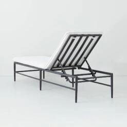 Cushioned Metal Outdoor Chaise Lounge - Cream/Black - Hearth & Hand™ With Magnolia -Home Furnishing Store GUEST bfddad82 e4f9 45a1 ad02 819aafd1796c