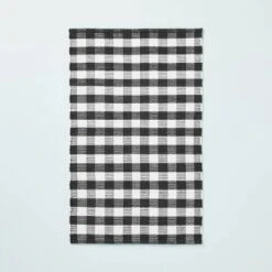 Textured Gingham Indoor/Outdoor Woven Area Rug Dark Gray/Cream - Hearth & Hand™ With Magnolia -Home Furnishing Store GUEST c05f3439 a175 48da b02f 71e3468b8cdf
