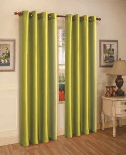 J&V TEXTILES 2 Panels Solid Grommet Faux Silk Window Curtain Drapes Treatment 58" Wide And 84" Length (Black) -Home Furnishing Store GUEST c0f23528 0992 4e51 9232 998b54476b87