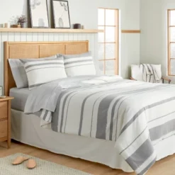 Herringbone Stripe Comforter & Sham Set Sour Cream/Railroad Gray -Home Furnishing Store GUEST c1de9510 0cb1 4d6a 8f79 c0da648367c9