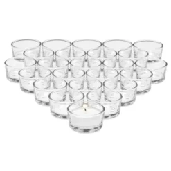 Juvale 24 Pack Clear Glass Short Tealight Candle Holders For Table Centerpieces, Wedding Receptions, Party Decorations, Restaurant Tables, 1 X 2 In -Home Furnishing Store GUEST c2b12a1b 003d 4705 9f05 ae8d744f48df