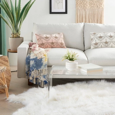 12"x20" Sofia Beaded Flowers Lumbar Throw Pillow - Mina Victory 5 12"x20" Sofia Beaded Flowers Lumbar Throw Pillow - Mina Victory - Image 5