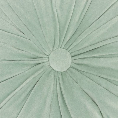 16" Ruched Velvet Round Throw Pillow - Mina Victory 2 16" Ruched Velvet Round Throw Pillow - Mina Victory - Image 2