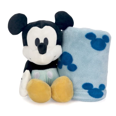 Lambs & Ivy Disney Baby Mickey Mouse Blanket & Plush Baby Gift Set - Blue 1 Lambs & Ivy Disney Baby Mickey Mouse Blanket & Plush Baby Gift Set - Blue