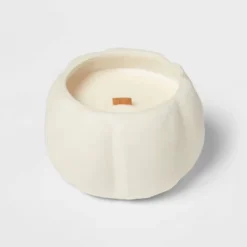 12oz Brushed Abstract Pumpkin Ceramic With Woodwick And Dustcover Dried Leaves + Hickory Candle - Threshold™ 6 12oz Brushed Abstract Pumpkin Ceramic With Woodwick And Dustcover Dried Leaves + Hickory Candle - Threshold™ -Home Furnishing Store GUEST ca336cab 30a9 4816 a86c a9481933e877