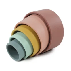 Hudson Baby Infant And Toddler Silicone Toy Stacking Cups, Multicolor, One Size