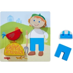HABA On The Farm Beginner Pattern Blocks Puzzle - Ages 18 Months +