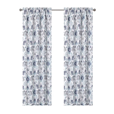 Kate Aurora Contemporary Influencer 2 Piece Water Color Damask Medallion Rod Pocket Window Curtain Panels 6 Kate Aurora Contemporary Influencer 2 Piece Water Color Damask Medallion Rod Pocket Window Curtain Panels - Image 6