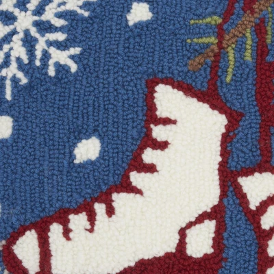 Mina Victory Home For The Holiday Ice Skates 18" X 18" Multicolor Indoor Throw Pillow 4 Mina Victory Home For The Holiday Ice Skates 18" X 18" Multicolor Indoor Throw Pillow - Image 4