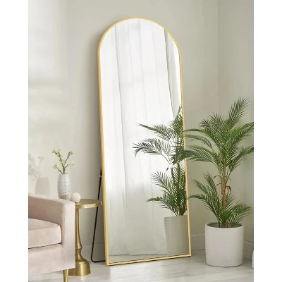 Serio 65" Height X 22" Width Oversize Arch-Crowned Top Full Length Floor Mirror With Stand-The Pop Home 2 Serio 65" Height X 22" Width Oversize Arch-Crowned Top Full Length Floor Mirror With Stand-The Pop Home - Image 2