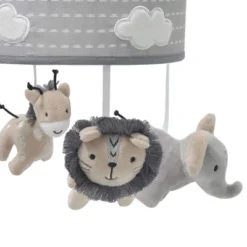 Lambs & Ivy Jungle Safari Musical Baby Crib Mobile - Gray, Beige, White, Animals -Home Furnishing Store GUEST d6d1e3be 7a35 4723 af98 9b4dba309e75