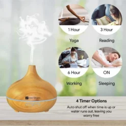 Dartwood Premium Ultrasonic Aroma Diffuser And Humidifier - Essential Oil And Mist Vaporizer With 7 LED Lighting Modes & 4 Timers (300ml) -Home Furnishing Store GUEST d809e8b8 2b76 4d22 80d4 6d422efe838f