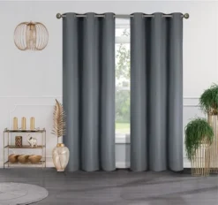 38" X 84" Solid Blackout Thermal Grommet Curtain Panels (Set Of 2 Black) -Home Furnishing Store GUEST d86d9d93 2285 47d0 92c1 f457ee223828