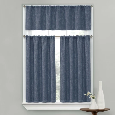 Kate Aurora Complete Textured 3 Piece Cafe Kitchen Curtain Tier & Valance Set 8 Kate Aurora Complete Textured 3 Piece Cafe Kitchen Curtain Tier & Valance Set - Image 8