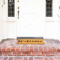 Juvale Coco Coir Welcome Front Door Mat For Outside Entryway, Nonslip Indoor Outdoor Doormat Rug, 17 X 30 In