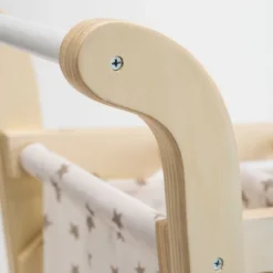 Hearthsong Wooden Shopping Cart For Pretend Play With Natural Finish, Real Rolling Wheel And Removable Cloth Basket -Home Furnishing Store GUEST dd6f1450 0187 43a5 b764 aa89778fb850