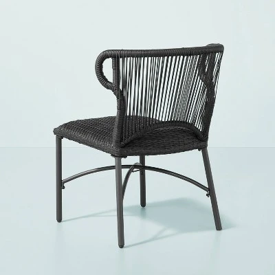 2pk Wicker Weave Outdoor Padded Dining Chair Set - Dark Gray - Hearth & Hand™ With Magnolia 3 2pk Wicker Weave Outdoor Padded Dining Chair Set - Dark Gray - Hearth & Hand™ With Magnolia - Image 3