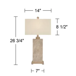 360 Lighting Caldwell Rustic Farmhouse Table Lamps 26 3/4" High Set Of 2 Earth Tone Hammered Oatmeal Fabric Rectangular Shade For Bedroom Living Room 11 360 Lighting Caldwell Rustic Farmhouse Table Lamps 26 3/4" High Set Of 2 Earth Tone Hammered Oatmeal Fabric Rectangular Shade For Bedroom Living Room -Home Furnishing Store GUEST dfdb31de 896c 4210 a793 370d8f01896b
