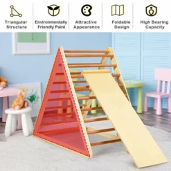 Costway Foldable Wooden Climbing Triangle Indoor Home Climber W/ Ladder For Toddler Baby -Home Furnishing Store GUEST e01672ce f7fd 4f45 832e 0908779e6cf5
