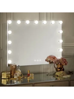 Fenchilin Vanity Hollywood Lighted Makeup Mirror With 15 Dimmable LED Bulbs For Dressing Room And Bedroom, Tabletop Or Wall-Mounted, 22.8"x 18.1" -Home Furnishing Store GUEST e234983f 6c0d 4933 8f1b 5ba03c11c417