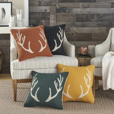 Mina Victory Life Styles Woven Antlers Indoor Throw Pillow 5 Mina Victory Life Styles Woven Antlers Indoor Throw Pillow - Image 5