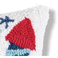 C&F Home 8" X 8" Fireworks Red White And Blue Hooked Americana July 4th Throw Pillow -Home Furnishing Store GUEST e4b084ca 6a5d 4307 bf21 3a2bcc79a8fc