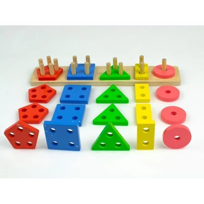 Shape Sorter Color Wooden Bard - Kids Early Learning Toddler Shape Sorter Toys Stack And Sort - 20 Pieces Geometric Board Puzzle - Play22Usa 5 Shape Sorter Color Wooden Bard - Kids Early Learning Toddler Shape Sorter Toys Stack And Sort - 20 Pieces Geometric Board Puzzle - Play22Usa - Image 5