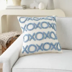 18"x18" Life Styles Tufted 'XOXO' Square Throw Pillow - Mina Victory -Home Furnishing Store GUEST e522f6ec ae2e 47c4 9c82 b2096e1d2131