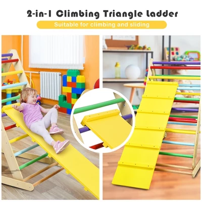 Costway Foldable Wooden Climbing Triangle Indoor Climber W/Ladder For Baby Toddler 9 Costway Foldable Wooden Climbing Triangle Indoor Climber W/Ladder For Baby Toddler - Image 9