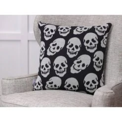 18.5"x18.5" Glitzy Skulls Square Throw Pillow - Pillow Perfect 7 18.5"x18.5" Glitzy Skulls Square Throw Pillow - Pillow Perfect -Home Furnishing Store GUEST e6963980 e148 411a 96da 5c90c42a5aac