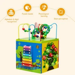 Costway 5-in-1 Wooden Activity Cube Toy Educational Learning Bead Maze W/ Rotatable Base 14 Costway 5-in-1 Wooden Activity Cube Toy Educational Learning Bead Maze W/ Rotatable Base -Home Furnishing Store GUEST e83706af 0bb5 4b56 a4b0 61aa52583cb6