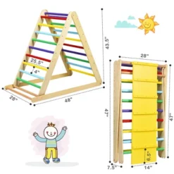 Costway Foldable Wooden Climbing Triangle Indoor Climber W/Ladder For Baby Toddler 14 Costway Foldable Wooden Climbing Triangle Indoor Climber W/Ladder For Baby Toddler -Home Furnishing Store GUEST e9789618 bf94 46f8 9596 3e10fe71186c